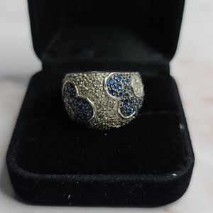 Art deco sapphire sterling silver ring